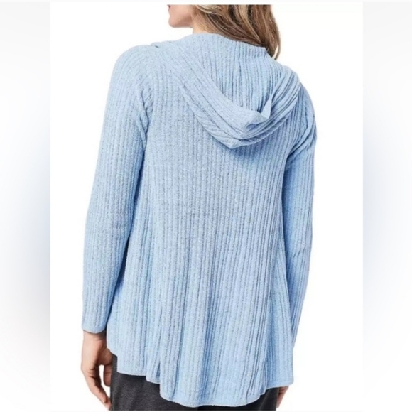 Barefoot Dreams Namaste Cozychic Ultra Lite Ribbed Hooded Cardigan - Picture 2 of 9
